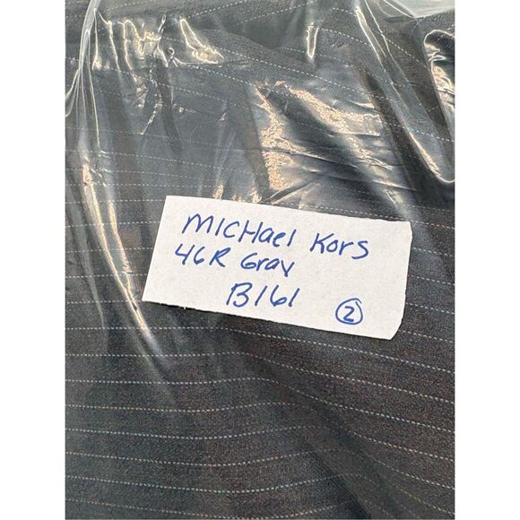 Michael Kors Blazer Sport Coat Men Size 46 R Gray Striped Double Vented - Picture 10 of 10
